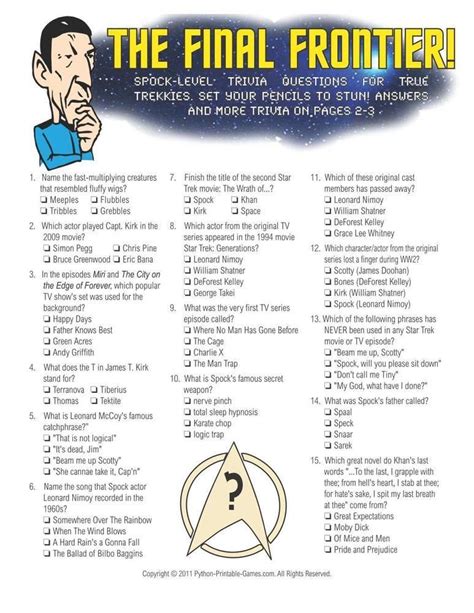 Star Trek Trivia .